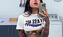 big titty latina fingers juicy pussy to screaming orgasm before work rush