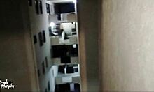 Neighbor public blowjob risky hard pussy fuck near caught