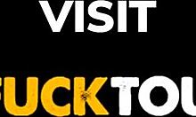 how does hot latina babe kneel poolside taking rough face pussy pounding outdoors?