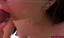 little cutie sucks stranger's monster cock outside then gulps his hot cum