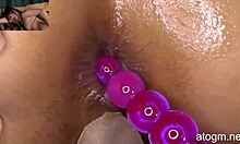 Sweet japanese teen asshole spasms in orgasm from massive dildo insertion