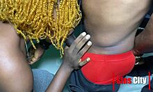 damn kofi bends over that petite ebony student pounding her shaved pussy doggystyle