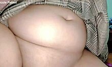 pov chubby pawg spreads smelly shaved pussy ass for fingering!