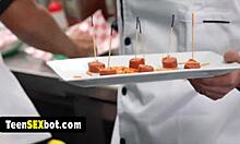 imagine that cute teen waitress getting pounded by the whole staff on camera