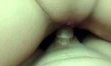 her blissful face as married slut rides young stud's creampie cock