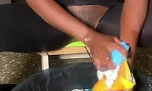 Voyeur Spies On Skinny Nudist Laundry Routine At Home Beautifully