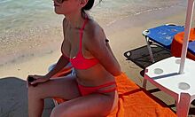 innocent massage turns into wild german milf anal pounding on beach with facial cumshot