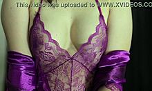 ooh silky white satin clings tight while she rubs her curves 😏