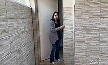 Reluctant stepmommy slurps cumshot facial deepthroat on monster cock ughh