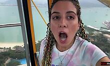 Ferris Wheel Thrill: Stranger Jerks Huge Cock, Swallows Every Drop Publicly