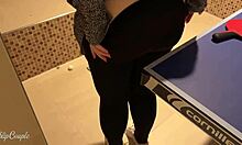 in the game room this cute bbw mother-in-law ditches the game for sloppy deepthroat on huge cock publicly