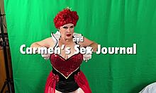 Granny dressed as queen of hearts casually sucks jackanapes cock