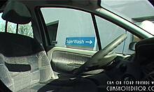 young german teen strips naked at car wash exposing everything outdoors