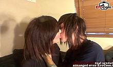 Real young amateur couple films their first porno interview and casting session