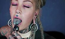 Skinny Inked Teen Gapes Ass Fists Squirts Prolapse in Solo Goth Play