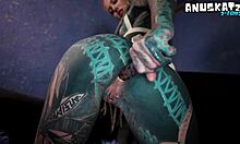 Skinny Inked Teen Gapes Ass Fists Squirts Prolapse in Solo Goth Play