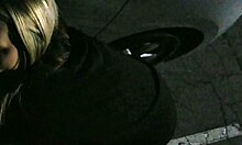 Cute Blonde Flashes Tits Then Takes Public Creampie Cumshot