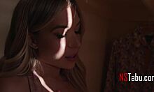 Step bro gropes tall slut sis pussy daring him to fuck slow