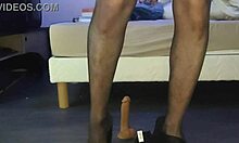 Travesti pounds her pussy deep and explodes in ecstasy!