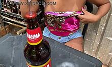 alice's first time riding thick coroa cock at bar 🍆🔥