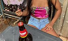 alice's first time riding thick coroa cock at bar 🍆🔥