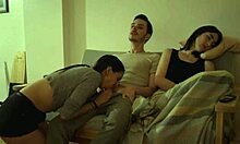 wife catches husband fucking her best friend will she join the threesome?