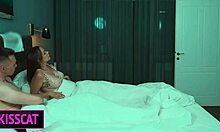 STEP SISTER ZLATA SHINE SHARES BED FOR THREESOME COWGIRL RIDE AND ROUGH THROAT