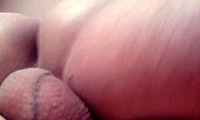 cuckold's friend licks pussy thong aside then pounds missionary hard