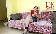 Stranger Ravages Masturbating Wife's Mouth and Tight Pussy Up Close