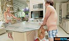 blonde milf mother-in-law cougar sneaks midnight fuck with young stepson taboo