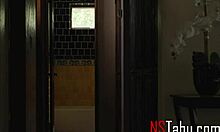 Step bro gropes tall slut sis pussy daring him to fuck slow