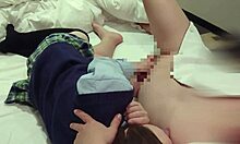 japanese schoolgirl maid rides cock in uniform creampie fills her tight pussy