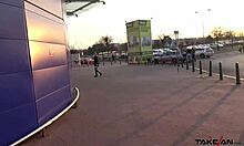 think this dirty fat redhead babe gets picked up just to suck cock in the backseat then fuck missionary?!