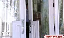 Prom night virgin teen bends over big ass for first anal doggystyle!