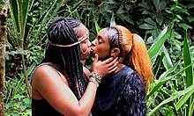 skinny ebony lesbians lick pussy in shower 🚿👅