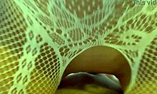 morning blowjob leads to fishnet cowgirl ride