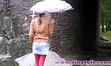 Want tiny Tyler stripping public fingering hairy clit pussy?