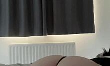 Playful brunette college coed squirts horny with dildo on webcam pov