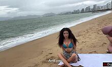 babe can i cum on your tits while flashing cock on beach?