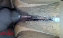 Taking hot cock milk after homemade anal with fat latina