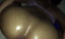 Teen stuffs huge anal dildo deep