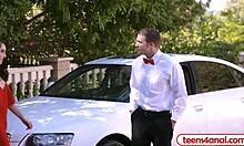 Prom night virgin teen bends over big ass for first anal doggystyle!