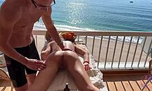 Sex Masseur Delivers Huge Cock Facial in Public Bedroom Session