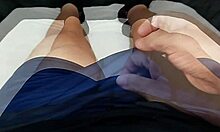 Watch my small foreskin dick cum on neighbor's juicy tits??