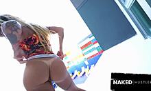 Petite Latina Bombshell's Phat Ass Grinds Huge Black Cock in Miami Heat