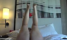 Big ass milf masturbates boldly on las vegas bed solo