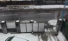 tanned brunette teases sucks swallows cum public outdoor winter snow flashing braces