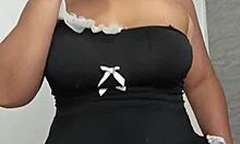 colombian bbw milf gags on black dildo drooling saliva in solo facefuck show