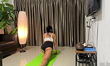 horny milf yoga fuck every position swallows hot cum load!!