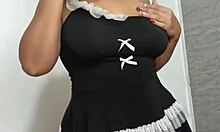 colombian bbw milf gags on black dildo drooling saliva in solo facefuck show